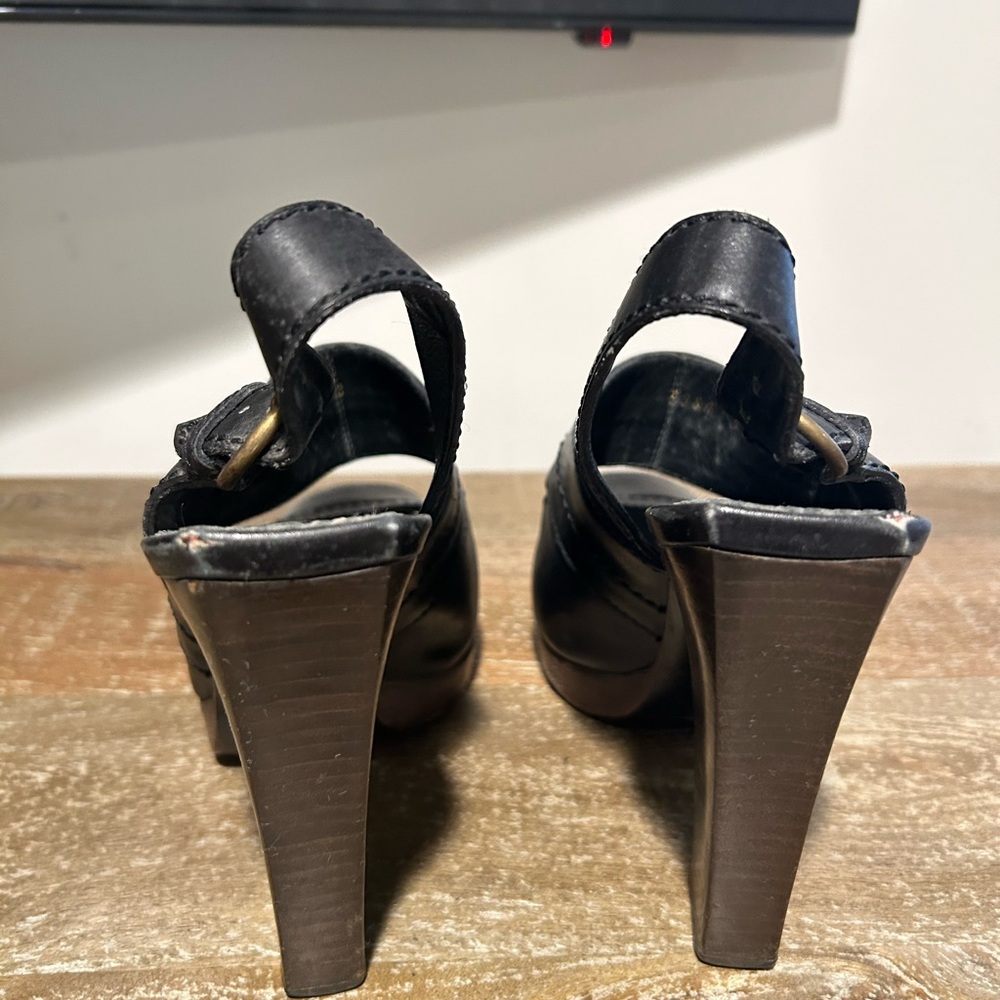 Yves Saint Laurent Black Strappy Heels - Picture 4 of 5